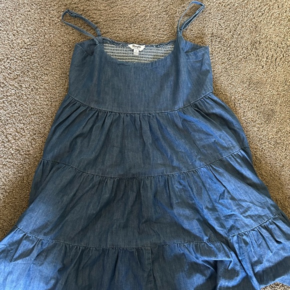 Wrangler Blue Tiered Sundress Sleeveless Mini - Picture 3 of 6